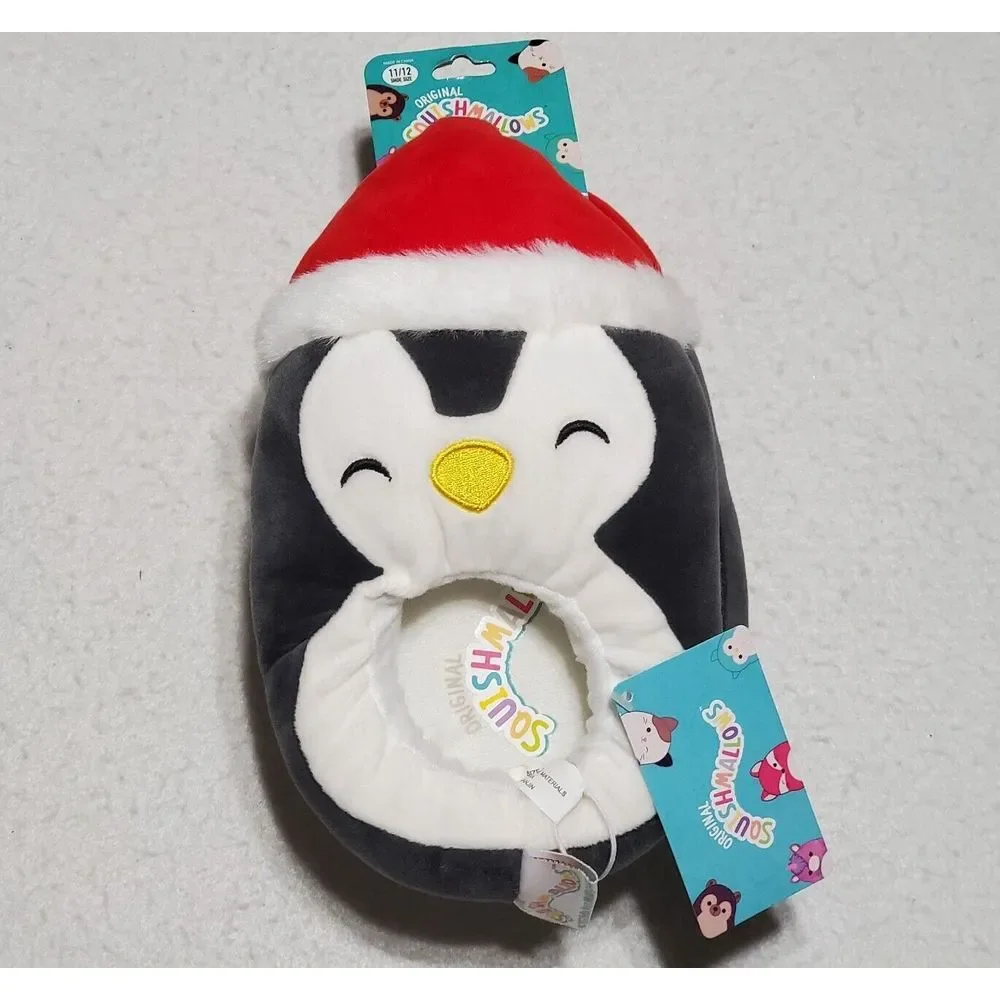 Kids Slippers Squishmallow Penguin Luna Youth Size 11/12 House Shoes NEW